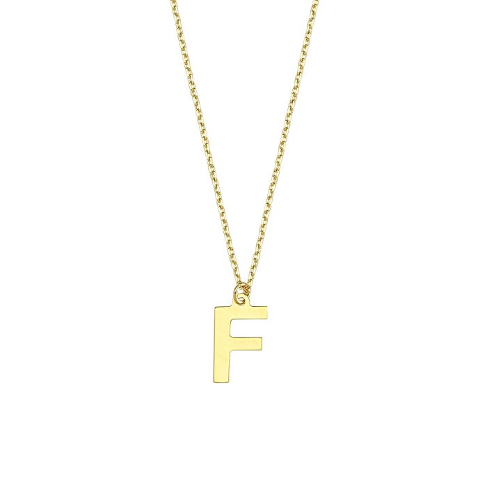 F Harfi Kolye Altınkenti'nin ALTIN HARF KOLYE modellerinden biridir. 14 ayar altın kolye modelleri ve fiyatları.